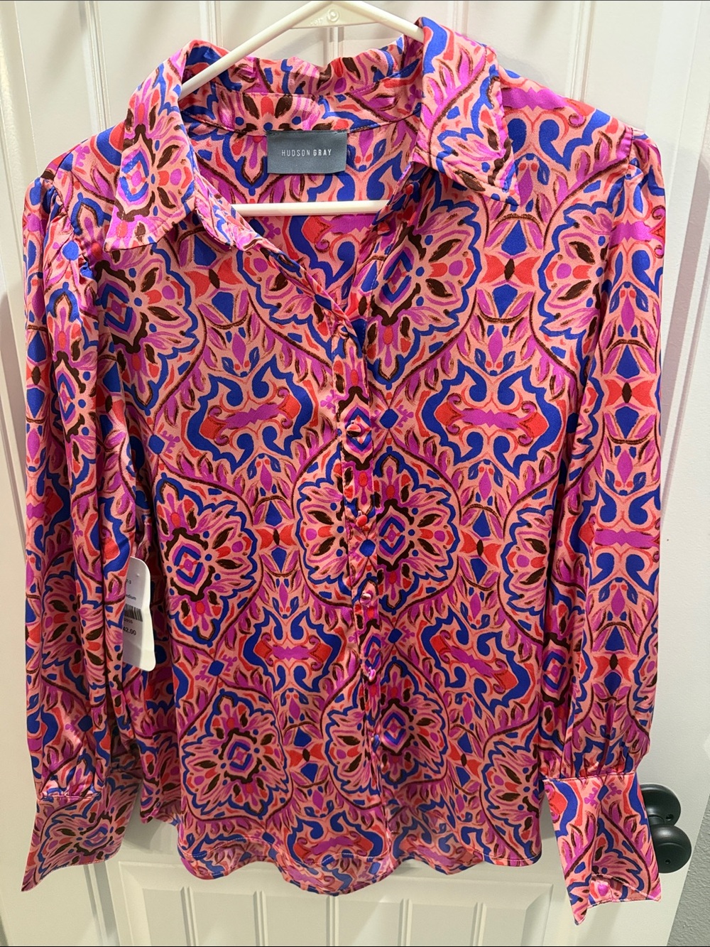 Hudson Grey Pink, Blue & Purple Geometric Button-Down Shirt